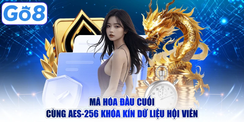Mã hóa đầu cuối cùng AES-256 khóa kín dữ liệu hội viên